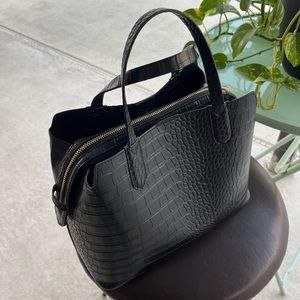 Black leather purse